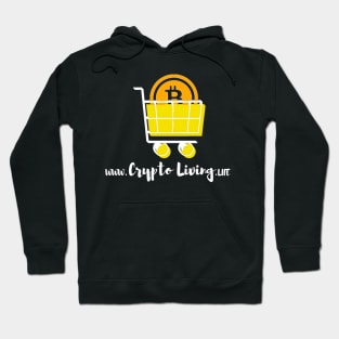 Crypto Living Bitcoin Design White Website Hoodie